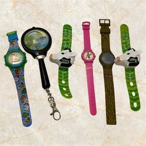 Vintage Kids Watch Lot Of 6 Untested Not Working Barbie Toy Story Lost World